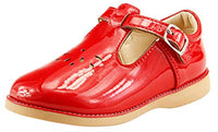 The Doll Maker Upper Cut Out T Strap Flat - ST173043A-8 Red