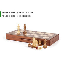 Load image into Gallery viewer, Magnetic Folding Wooden Chess Set, Adults Kids Beginners International Chess Set with Internal Storage, Size: 40x40x2.5cm
