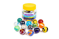 Shooter Glass Marbles Bundle, Pack of 15, 1 inch, with Practical Container