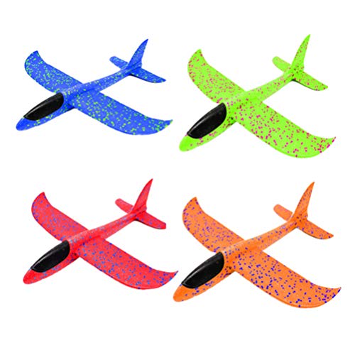 Toyvian 4pcs Airplanes Manual Throwing Outdoor Sports Toys Glider Plane for Challenging Children Games Toy M