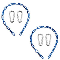 Ymeibe Swing Chains (2) 60 Inch Fully Plastic Coated with 4 Free Quick Links Anti-Rust Iron Link Chains for Playground Kids Tree Swing Seat Support 660 Lb Swing Set Accessories and Replacement (Blue)