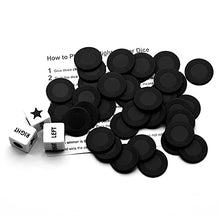Load image into Gallery viewer, Annietfr Left Right Center Dice Game Set with 3 Dices + 36Chips (Black)
