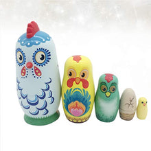 Load image into Gallery viewer, Amosfun 1 Set Russian Nesting Dolls Cute Chicken Matryoshka Wood Stacking Nested Toy Sets for Easter Christmas Birthday Gift Decoration
