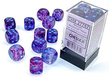 Load image into Gallery viewer, Chessex Nebula 16mm d6 Oceanic/Gold w/Luminary Dice Block (12 dice), Blue
