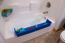 Load image into Gallery viewer, Tub Topper Bathtub Splash Guard Play Shelf Area -Toy Tray Caddy Holder Storage -Suction Cups Attach to Bath Tub -No Mess Water Spill in Bathroom -Fun for Toddlers Kids Baby
