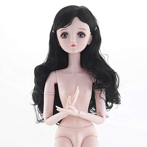 NC 60 cm Bjd Doll, Movable Joint Doll, Nude Doll, Plastic Female Doll, Naked Head Doll Girl, D I Y Dress Up Doll, Long Hair Girl Doll, Toy, Child Adult, Birthday Gift