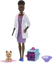 Load image into Gallery viewer, Barbie Pet Vet Playset with Brunette Doll (12-in/30.40-cm), Role-Play Clothing &amp; Accessories: Cone, Pad, Pet Crate, Puppy Figure, Great Gift for Ages 3 Years Old &amp; Up
