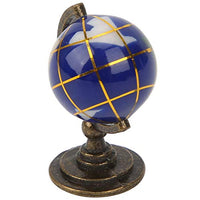 Okuyonic 1:12 Miniature Globe Elegant Globe for Kids (Blue Ball Bronze seat)