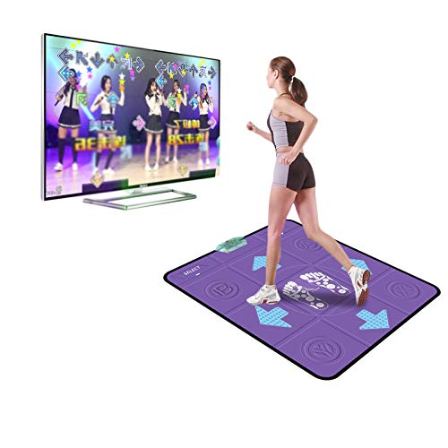 Celendi - Double Dance Mat for Kids Adults, Non-Slip Wired Dancer Step Pads With 63 Games and 100 AUX Music, Multi-Function Games for PC TV - 5.4 x 3 Ft - Purple.