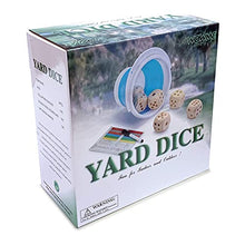 Load image into Gallery viewer, WOWME Yard Dice Game Set| 2 Inch Wooden Yard Dice,Scorecards,Whiteboard Marker and Collapsible Bucket | for Adults, Kids, Families| Interactive Activities for Outside,Lawn,Bars,Backyards
