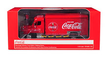 Load image into Gallery viewer, Coca-Cola 1/50 Beverage Delivery Truck with 2 Sliding Doors, Handcart and 2 Bottle Cases
