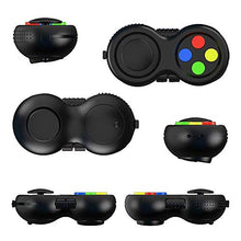 Load image into Gallery viewer, ATiC Fidget Controller Pad, [2 Pack] Stress Reducer Classic Game Pad Anti-Anxiety Focus Hand Shank Toy for ADD, ADHD, Autism Kids and Adults Killing Time, Colorful/Black + Blue/Black
