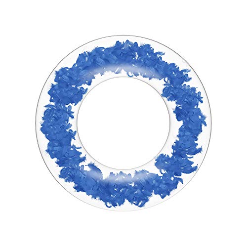 ALXFFBN Swim Rings Transparent PVC Swim Rings Round Feather Swim Ring Leak Proof Clear Inflatable Float Swim Tubes Adult Lifebuoy Ring Kids Pool Toys for Pool Seaside Natatorium, Multi Colors & Size