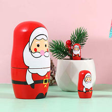 Load image into Gallery viewer, Toyvian Russian Nesting Doll Christmas Santa Matryoshka Doll Wooden Christmas Ornaments for Kids Children
