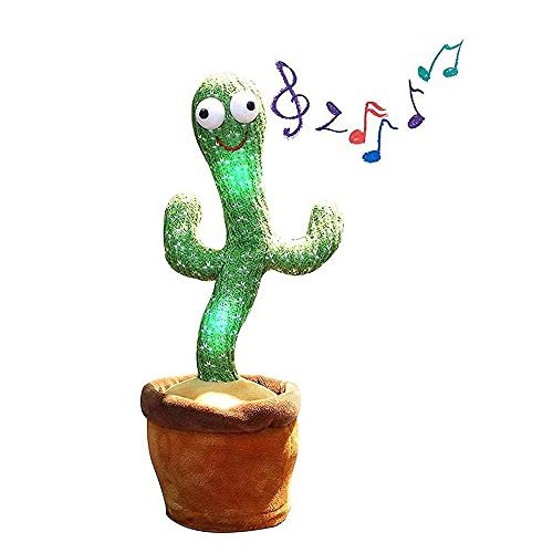 SFOOS Dancing Cactus, Cute and Funny Singing Cactus, Interesting Early Education Cactus Plush Toy, Dance + Singing + Recording + LED Lighting (120 Songs) Children's Gifts