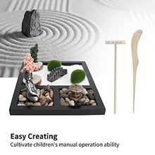 Load image into Gallery viewer, Pssopp Sand Garden Kit Zen Sandbox, Zen Garden Resting Meditation Sandbox Ornament, Japanese Style Mini Garden Sand Tray for Home Office

