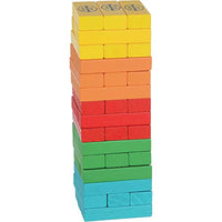 Outside Inside Backpack Tumbling Tower Wood Block Stacking Game