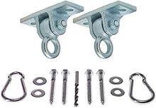 Load image into Gallery viewer, Heavy Duty Swing Hangers :: Set of 2 Playset Hangers for Wooden Swing Sets :: Complete Kit Includes Mounting Hardware, Snap Hooks &amp; Properly Sized Drill Bit for EZ Installation, by Safe-Kidz
