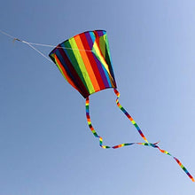 Load image into Gallery viewer, FQD&amp;BNM Kite New Rainbow Parafoil Kite with Tails Soft Kite Flying Toys Give 30m Kite Line
