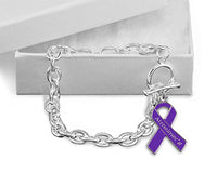 Alzheimer's Purple Chunky Linked Bracelets (10 Bracelets)