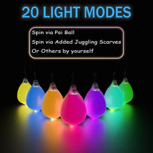 Load image into Gallery viewer, POI Balls Glow Toys USB Rechargeable with 20 Vibrant Color Rave Light Modes and Flashing Patterns Durable Soft-Core LED Poi Balls Added Optic Fiber Light Poi Or Added via Others by Yourself
