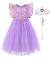 Ohlover Girls Princess Costume Pageants Fancy Party Dress (3 Years, Lilac With Accessories)