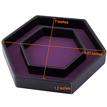 Load image into Gallery viewer, SIQUK Dice Tray with Lid Hexagon Dice Rolling Tray Dice Holder for Dice Games Like RPG, DND and Other Table Games, Purple
