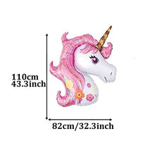 Load image into Gallery viewer, GoGoGoodie Unicorn Birthday Party Decorations for Girls - Unicorn Party Supplies Set Pink Girl Theme for Birthday Party with Unicorn Foil Balloons, Birthday Banner,Curtains and Paper Fan (85 Pack)
