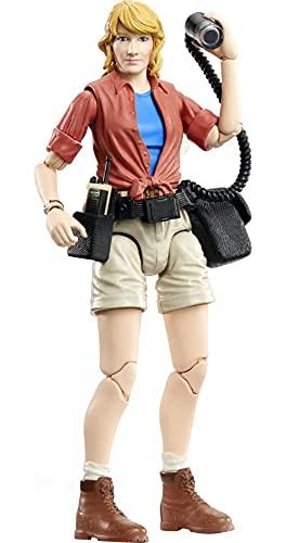 Jurassic World Amber Collection Dr. Ellie Sattler 6-in Action Figure, Swappable Hands & Head, Utility Belt & Radio Accessories, Collectible Gift for 8 Years Old & Up