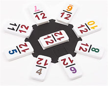 Load image into Gallery viewer, Regal Games - Double 12 Dominoes - Colored Numbers Set - Mexican Train Game Set with Hub, 91 Numbered Domino Tiles, 4 Trains, and Collector&#39;s Tin - Ideal for 2-4 Players Ages 8 for Kids and Adults
