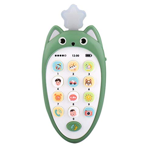 NUOBESTY Baby Smartphone Toys Toy Kids Cell Phone with Lights Music Role-Play Early Educational Learning Toys for Toddlers White Green