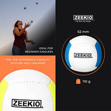 Load image into Gallery viewer, Zeekio Lunar Juggling Balls - [Set of 3], Professional UV Reactive, 6-Panel Balls, Synthetic Leather, Millet Filled, 110g Each, Solid Yellow
