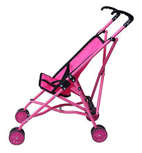 Load image into Gallery viewer, Precious Toys Hot Pink Umbrella Doll Stroller, Black Handles and Hot Pink Frame - 0128A
