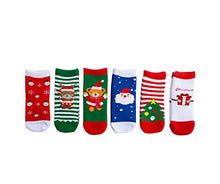 Load image into Gallery viewer, Skydume 6 Pairs Cartoon Baby Toddler Kids Girls Boys Children&#39;s Socks Christmas Holiday Sock Gift,L,7-10 Years Old
