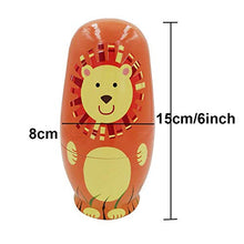 Load image into Gallery viewer, Gsdviyh36 5Pcs/Set Wooden Bear Animal Russian Nesting Dolls Handmade Desktop Decor Gift, Desktop Decoration, Novelty Gifts, Safety and Environmental Protection Orange
