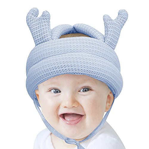 Baby Safety Helmet Infant Toddler Breathable No Bump Head Protector Cushion Adjustable Child Protective Bumper Cap Bonnet Soft Headguard Headwear Hat for Baby Running Walking Crawling Age 6-36 Months