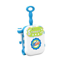 Children's Microphone Microphone Trolley Case Karaoke Baby Singing Machine Music Toy Can Be Connected to Mobile Phone Early Education,Blue