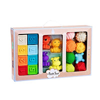 Baby Toys 0-6 to 12 Months Toddler Bath Toys Age 1-4 Sensory Toys Stacking Blocks Textured Multi Ball Set Infant Learning Montessori Toys for 9 18 Month 1 2 3 4 Year Old Boy Girl Squeaks
