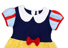 Load image into Gallery viewer, HenzWorld Little Girls Dresses Costume Princess Dress Birthday Party Cosplay Nightie Capes Outfits Red Bowknot Headband Jewelry Accessories Kids 7-8 Years
