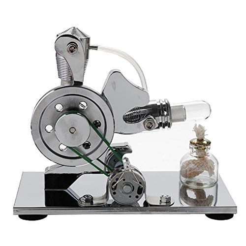 Teerwere Stirling Engine Motor Stirling Engine Model Electric Generator Physics Experiment Steam Power Toy (Color : Silver, Size : One Size)