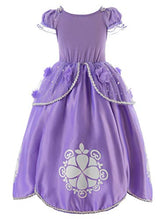 Load image into Gallery viewer, Ohlover Girls Princess Flower Costume Floor Length Birthday Party Dress (90, Violet with Accessories)
