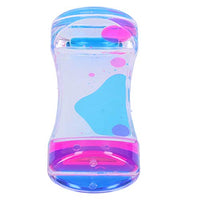 Liquid Timer, Double Color Liquid Motion Timer Liquid Hourglass Bubbler Toy Desk Decor for Office Car Bus or Airplane(Blue Plus Powder)