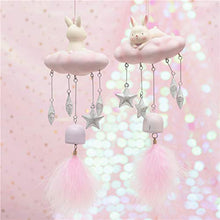 Load image into Gallery viewer, NUOBESTY Door Wind Chimes Haning Bell Decorations Ornament Resin Rabbit Figurine Kids Room Ceiling Hanging Decorations Crib Mobile for Nursery Wall Door Decor Style 2
