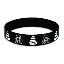 Load image into Gallery viewer, Pack of 12 Printed Theme Silicone Bracelets, Party Favors for Kids (Pirate)
