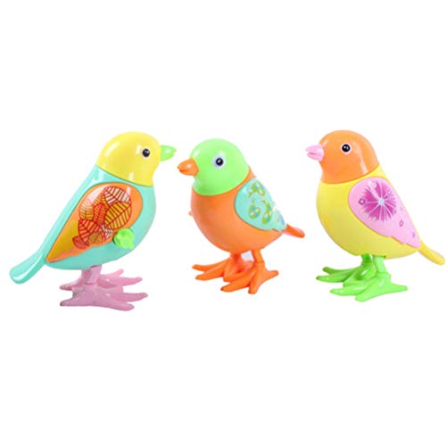 Toyvian 3pcs Wind Up Toy Plastic Clockwork Bird Toy Wind Up Animal Party Favors Toy Gift for Boys Girls Kids Toddlers (Random Color)