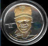 1997 Highland Mint SIGNATURE SERIES MLB Baseball Collectible Coin Set: Gold/Silver Two Tone: Frank Thomas - Chicago White Sox