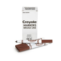 Crayola Brown Markers, Broad Line Markers, 12 Count