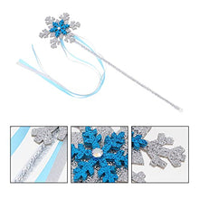 Load image into Gallery viewer, NUOBESTY 2pcs Snowflake Fairy Wand Ice Princess Fairy Stick Tassel Fairy Wand for Frozen- Inspired Birthday Party Dress Up Costume Cosplay
