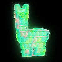 Hoofun Fluorescent Fidget Sensory Toy Llama, Silicone Alpaca Push Bubble Toy Glow in The Dark Stress for Kids Anxiety Toys