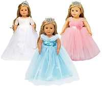 HWD 3 Sets Girls Doll Clothes Outfits and Accessories , Princess Costume , Bride Wedding Dress , Party Gown Dress for 18 inch Dolls